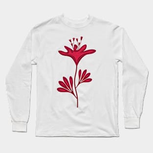 Soft floral pattern of viva magenta tones Long Sleeve T-Shirt